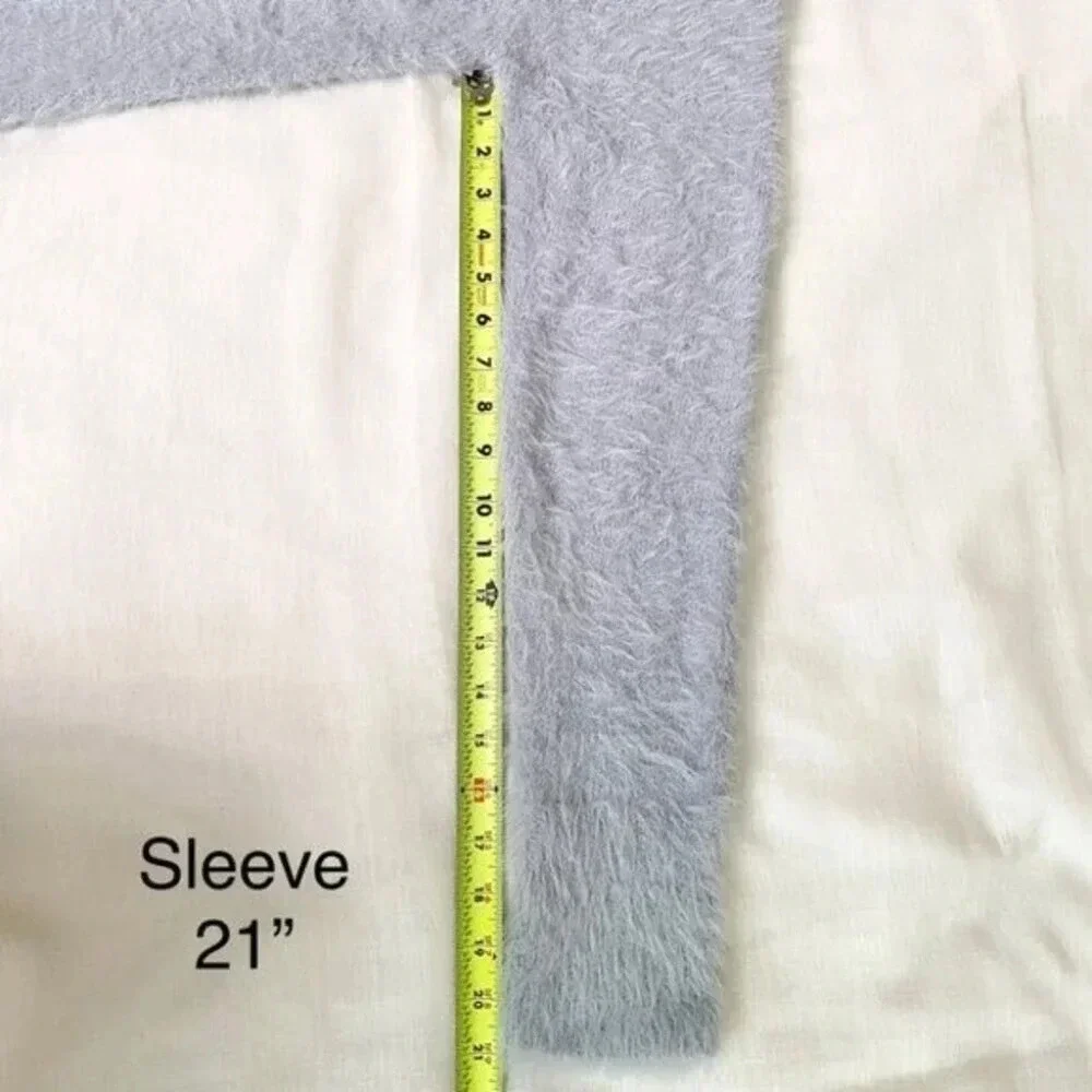Baby Blue Turtle Neck Shaggy Eyelash Sweater Japan
